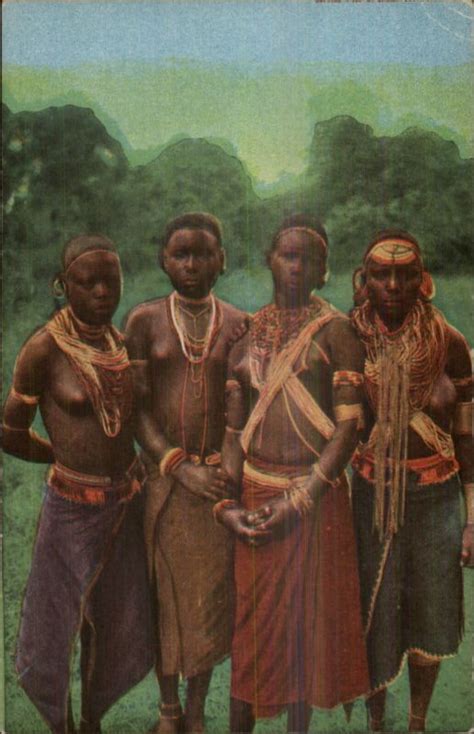 ethnic africa native black women semi nude bare breasts c1910 postcard topics risque women