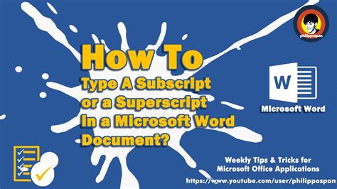 How To Type A Subscript Or A Superscript In A Microsoft Word Document