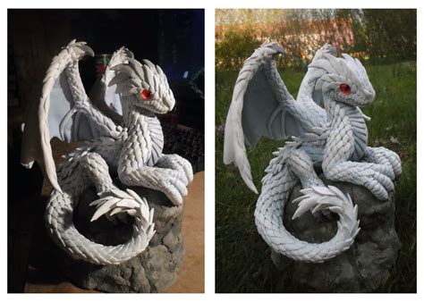 White Dragon Hatchling Crafted Version By Dashase On Deviantart