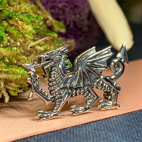 Welsh Dragon Brooch Wales Jewelry Celtic Pin Lapel Pin Etsy