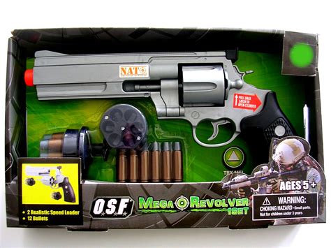 Nato ® 12 Toy Pistol Gun Speed Load Bullets Revolver Sound Battery