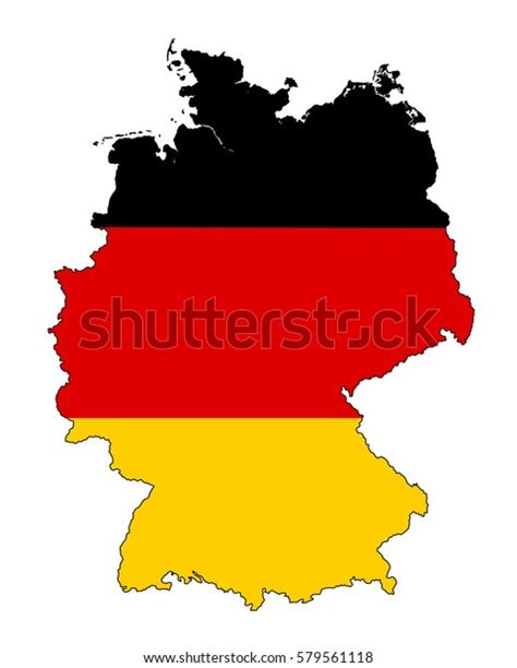 Germany Map Outline Vector Flag เวกเตอร์สต็อก ปลอดค่าลิขสิทธิ์