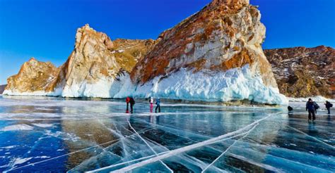 Turquoise Ice Lake Baikal Russia Amazing Nature
