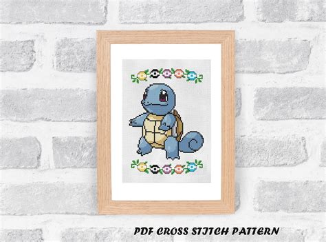 Unofficial Pokemon Squirtle Cross Stitch Pattern Pdf Pattern Instant Download