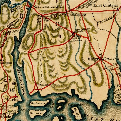 Map Of The Battles Of Long Island And White Plains New York 1776