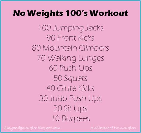 A Balancing Act No Weights 100s Workout