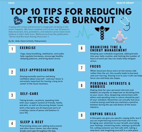 Top 10 Tips For Reducing Stress And Burnout Association For Electronic