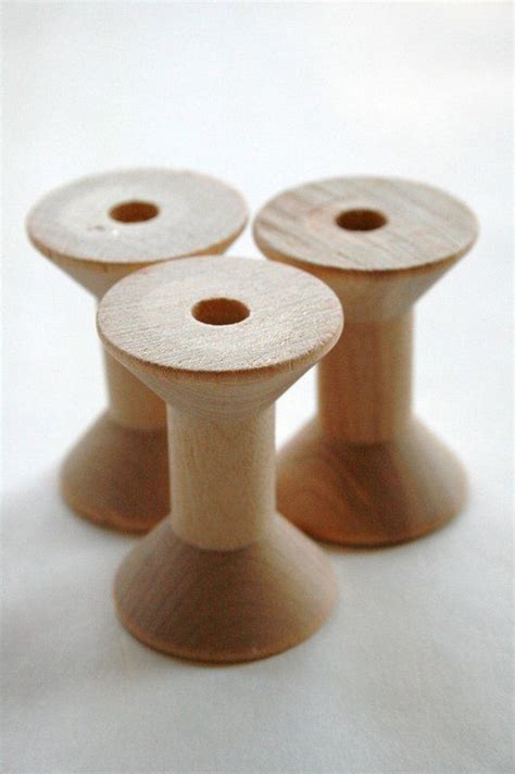 Medium Wooden Spools Set Of 6 Natural Wood Thread Spools Thread