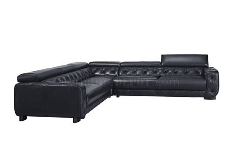 Lyon Sectional Sofa 911b In Black Full Leather By Vig