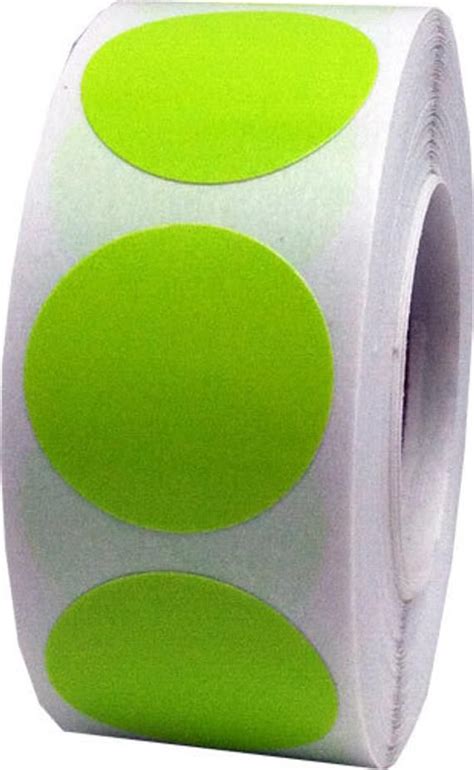 500 Hot Green Dot Stickers 1 Inch Round Adhesive Labels For Color