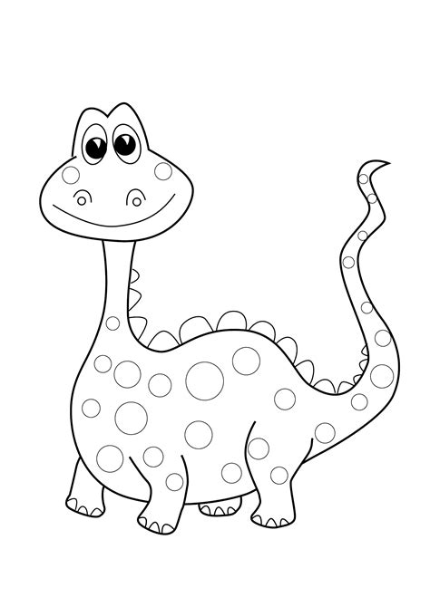 Preschool Dinosaur Coloring Page Easy To Color For Kids Print Color Craft