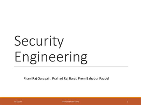 Presentation On Security Engineering