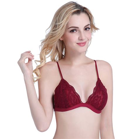 Buy Sexy Floral Lace Women Bra Triangle Thin Wire Free