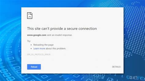 En wordpress.com forums › support this site can't provide a secure connection www.jayant.ga sent an invalid response. How to fix ERR_SSL_PROTOCOL_ERROR on Google Chrome?