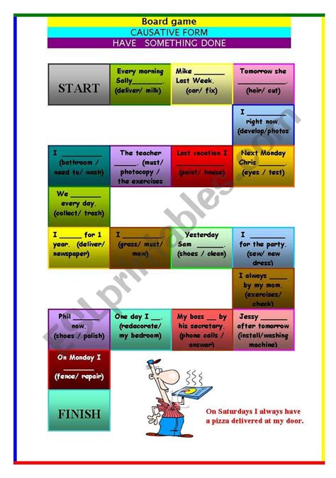 Board Game Causative Form Have Something Done Esl Worksheet By Lu