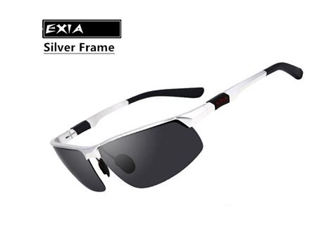 Silver Frame Sunglasses Men Polarized Grey Tac Lenses Hd Vision Exia