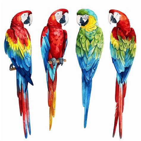 Premium Vector Watercolor Parrot Art Prints