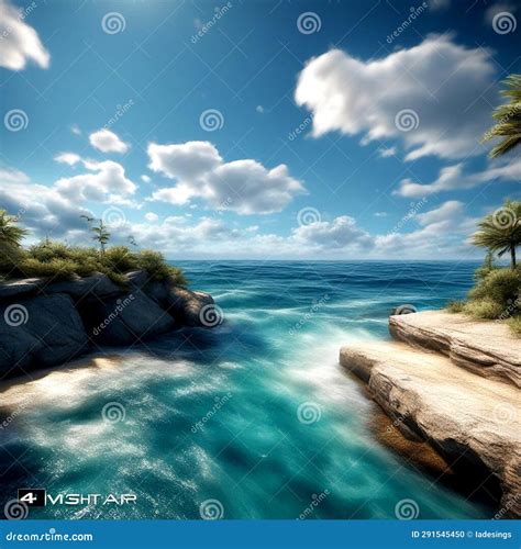 Marine Majesty: the Enchanting Allure of a Coastal Sea Landscape Stock