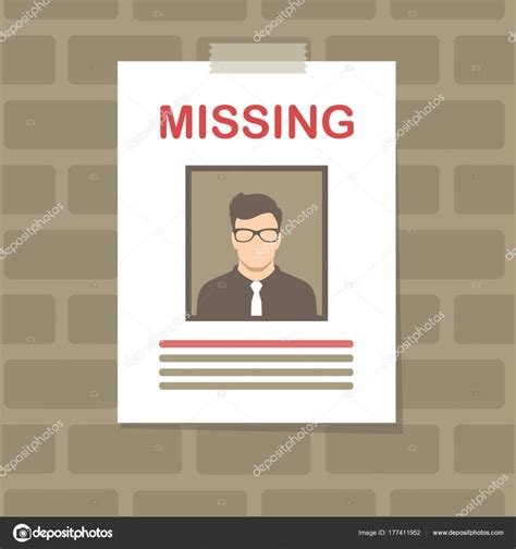 Vector Illustration Missing Person Graphic Wanted Poster Lost Anonymous