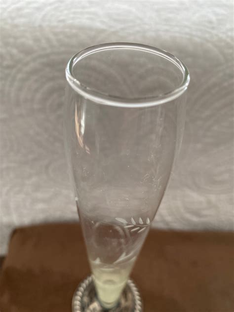 Duchin Silver Etched Crystal Vintage Bud Vase Etsy