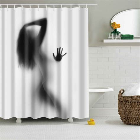 Sexy Shower Woman Curtains Waterproof Bathroom Curtains Polyester 180x180cm Decoration With