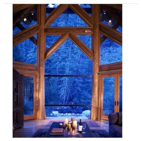 Big Wood Framed Windows Forest House Log Homes House Styles