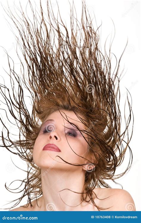 Flying Hair Stock Photo Image Of Fashion Cosmetics 10763408