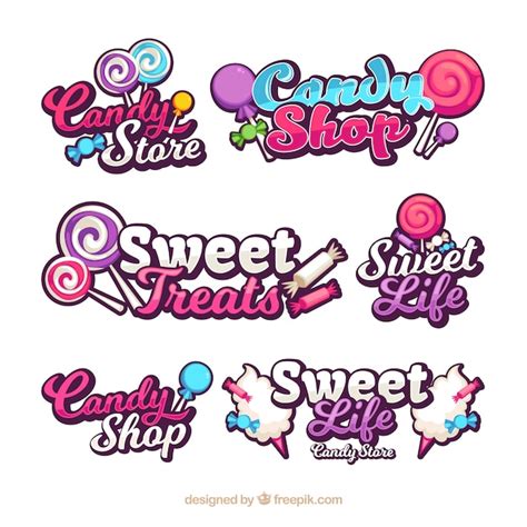 Premium Vector Candy Shop Logos Collection For Companies