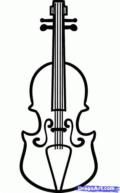 La imagen no es relevante en este album. how to draw a violin for kids step 5 | Musical instruments ...