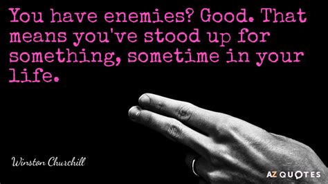 Winston Churchill Quote You Have Enemies Good That Means Youve Stood Up For