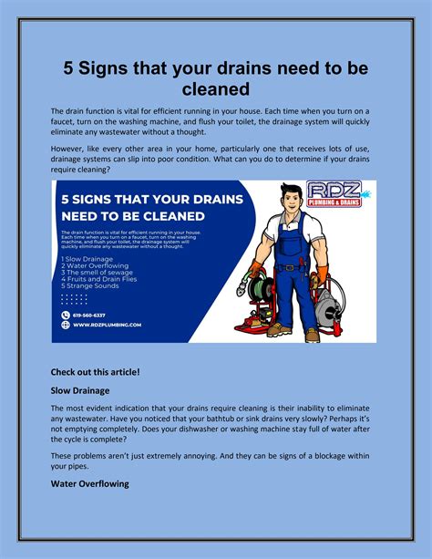 5 Signs That Your Drains Need To Be Cleaned By Rdz Plumbing And Drain Issuu