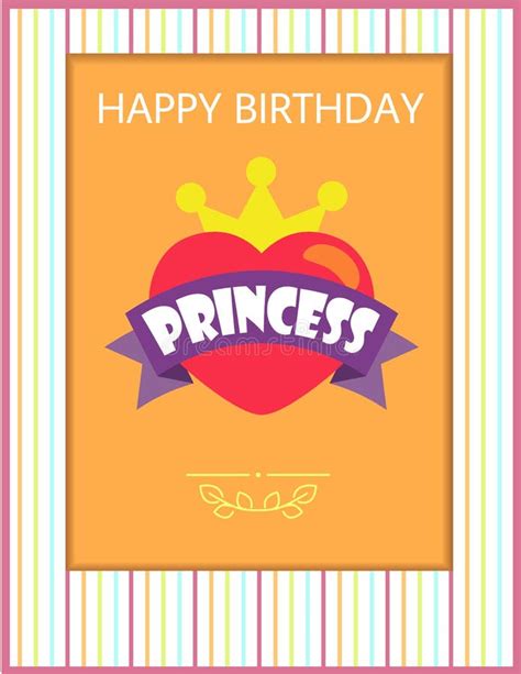 Happy Birthday Princess Card Vector Illustration Stock Vector