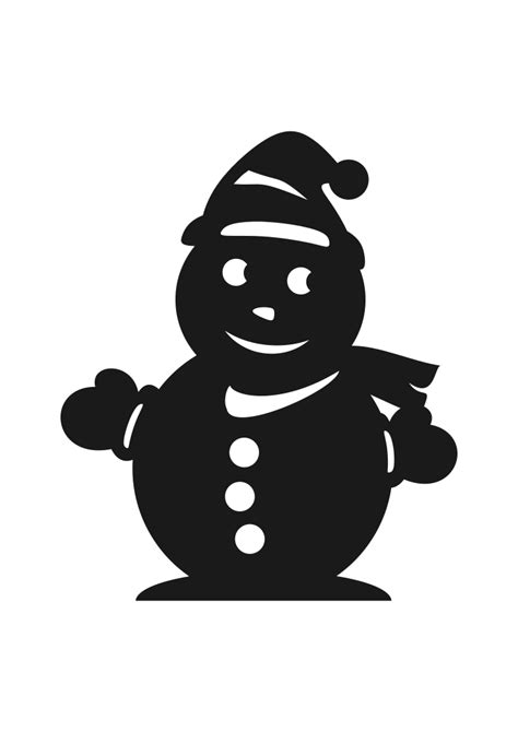 Snowman Silhouette, Winter Free SVG File | SVG Heart