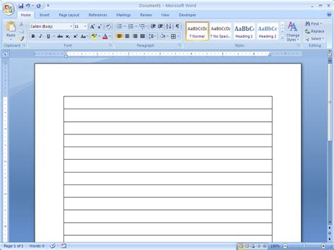Since what you need now is just create different addresses, you need choose full page of the same labels in print area. How To Make Lined Paper In Word 2007: 4 Steps (With Pictures) throughout Notebook Paper Template ...