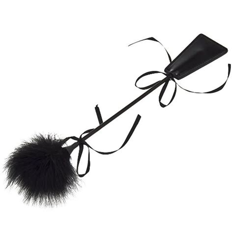 Fetish Sex Toy Feather Furry Tickler Leather Hand Spanking Paddle Sex Bondage Riding Crop Sex