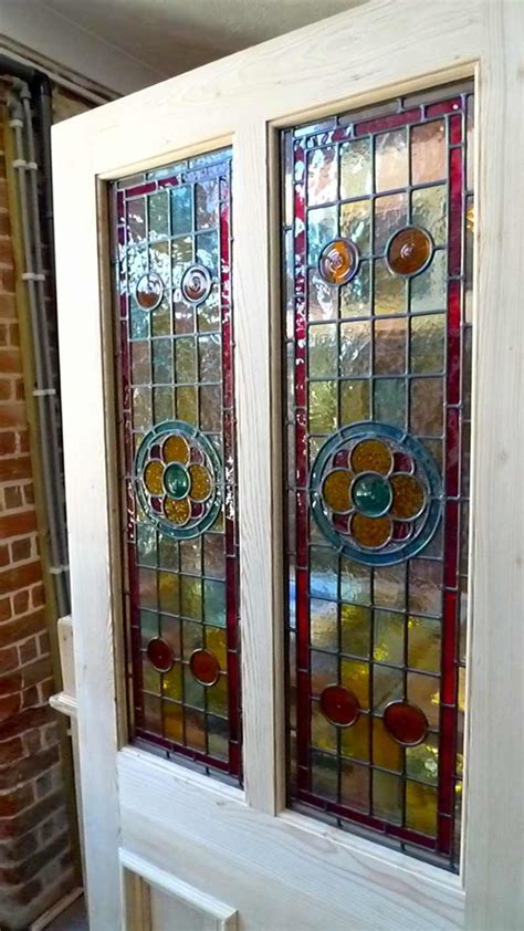 A Beautiful Victorian Style 2 Panel Stained Glass Front Door Stained Glass Doors Company
