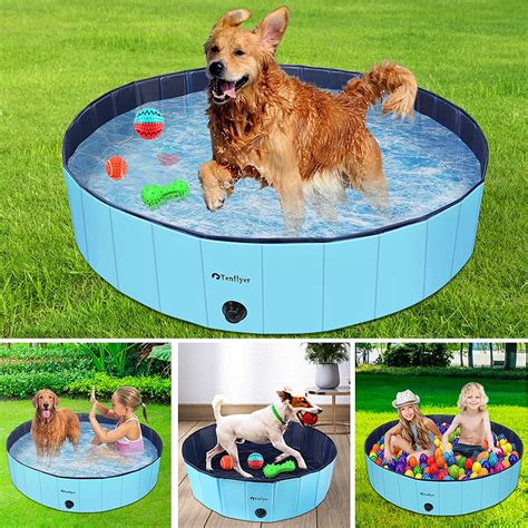 Foldable Dog Pool Collapsible Dog Swimming Pool Large Kiddie Bath Tub