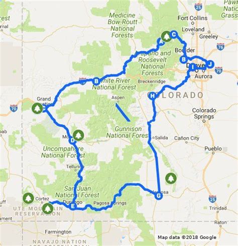 Colorado Road Trip Map Time Zones Map