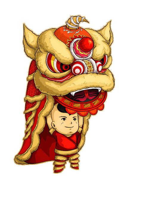 Chinese Lion Dance 舞狮！用一张图片做成透明 做的不太好！ Chinese New Year Poster