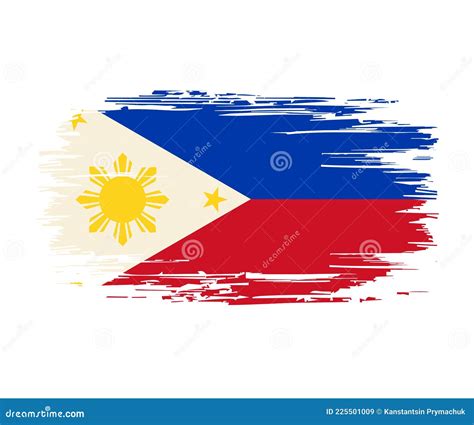 Philippines Flag Brush Grunge Background Vector Illustration Stock