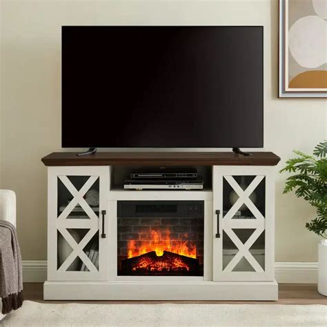 Mainstays Farmhouse Fireplace Tv Stand For Tvs Up To 55 Just 142