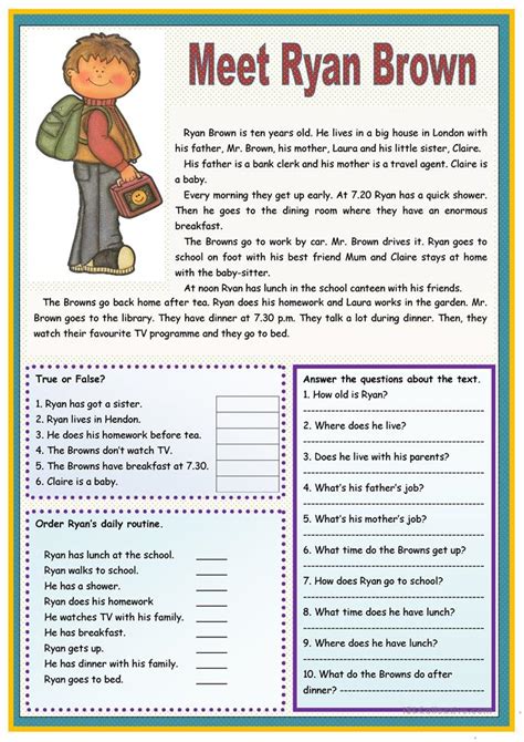 Savesave muet reading exercise (environment) 2 for later. Their Daily Routine worksheet - Free ESL printable ...