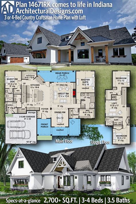 Country Craftsman Craftsman House Plans Craftsman Style Front Porch