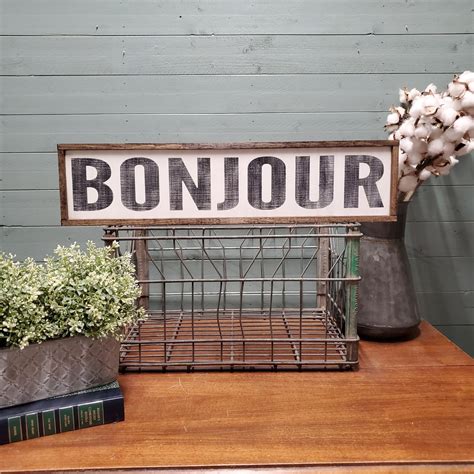French Welcome Sign Bonjour Sign Rustic French Decor French Etsy