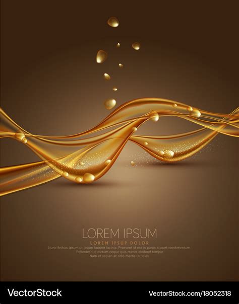 Gold Brown Abstract Background With Waves Vector Image