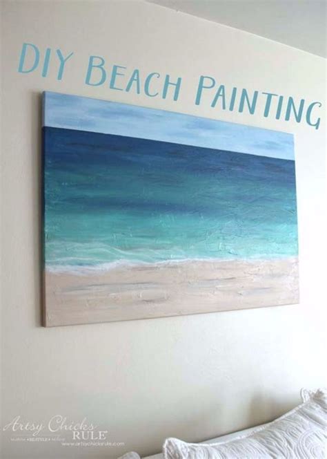 Diy Canvas Painting Ideas Diy Beach Painting Cool And