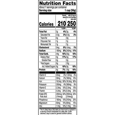 Vitamin a palmitate, calcium carbonate, and reduced iron. 34 Quaker Oats Nutrition Facts Label - Labels Database 2020
