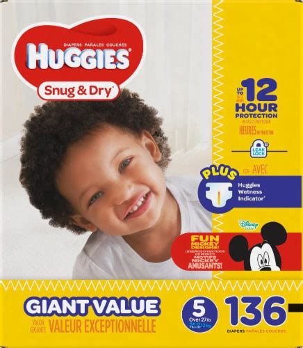 Huggies Snug And Dry Size 5 Baby Diapers 136 Ct Fred Meyer