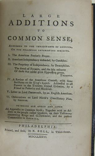 Common Sense By Thomas Paine 1776 Zsr Library