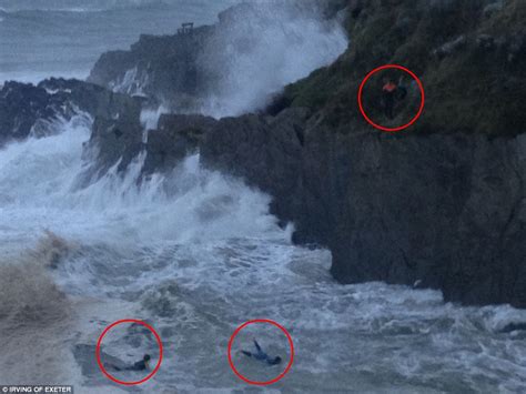 Shocking Photograph Shows Youngsters Playing In Waves On Cornwall Beach